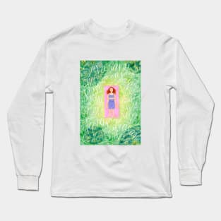 Woman in savasana, the final resting pose Long Sleeve T-Shirt